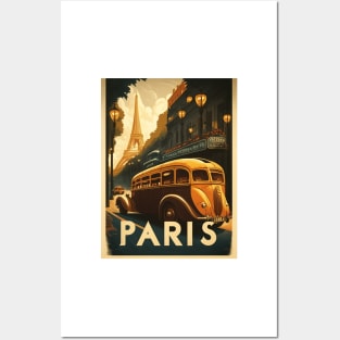 Paris Cityscape Vintage Travel Art Poster Posters and Art